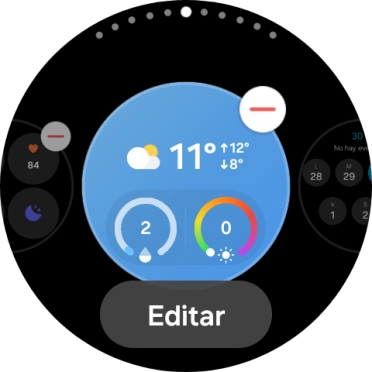 Pulsa el icono de eliminar widgets. Pulsa el icono de eliminar widgets.