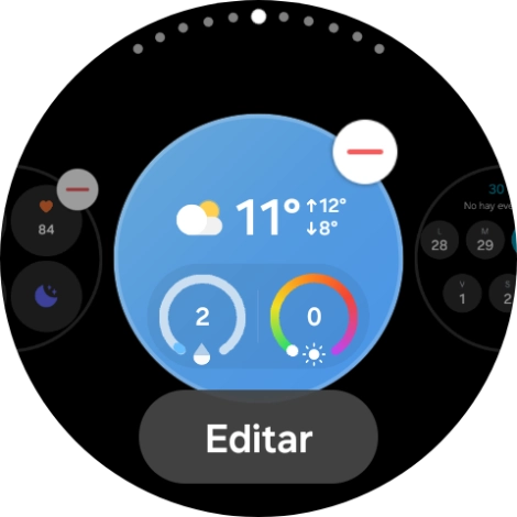 Pulsa el icono de eliminar widgets. Pulsa el icono de eliminar widgets.