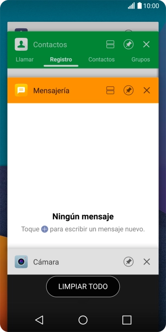 Para cerrar una sola aplicación en ejecución, desliza el dedo hacia la derecha sobre la aplicación deseada. Para cerrar una sola aplicación en ejecución, desliza el dedo hacia la derecha sobre la aplicación deseada.