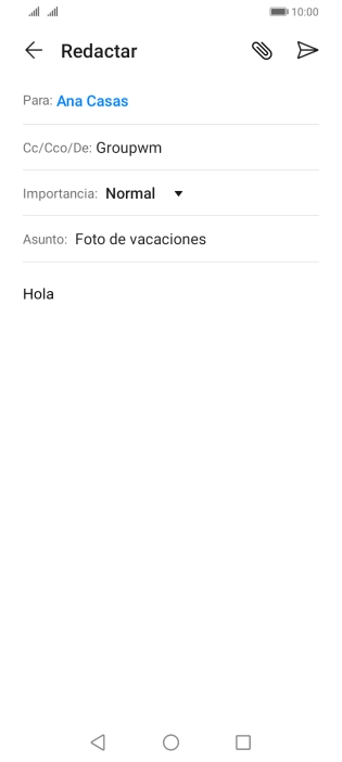 Pulsa el icono de anexos. Pulsa el icono de anexos.
