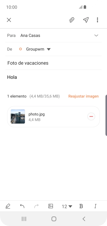 Pulsa el icono de enviar. Pulsa el icono de enviar.