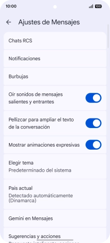 Pulsa Gemini en Mensajes. Pulsa Gemini en Mensajes.