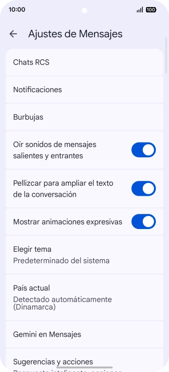 Pulsa Gemini en Mensajes. Pulsa Gemini en Mensajes.