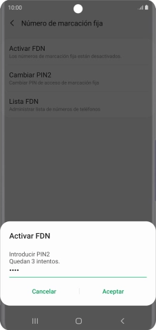 Introduce el código PIN2 y pulsa Aceptar. Introduce el código PIN2 y pulsa Aceptar.