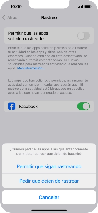 Si desactivas la función, pulsa el ajuste deseado. Si desactivas la función, pulsa el ajuste deseado.
