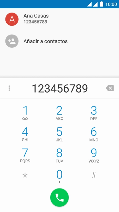 Marca el número de teléfono deseado y pulsa el icono de llamada. Marca el número de teléfono deseado y pulsa el icono de llamada.