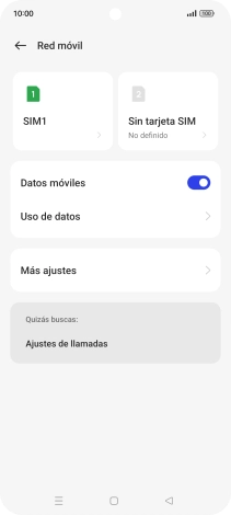 Pulsa el nombre de la tarjeta SIM. Pulsa el nombre de la tarjeta SIM.