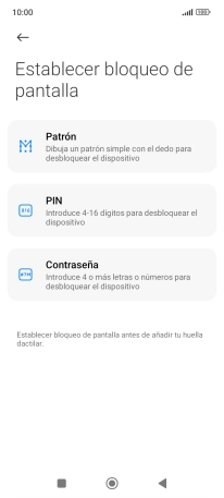 Pulsa el código de seguridad deseado.