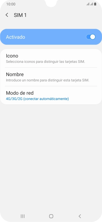 Pulsa el indicador para activar o desactivar el uso de la tarjeta SIM. Pulsa el indicador para activar o desactivar el uso de la tarjeta SIM.