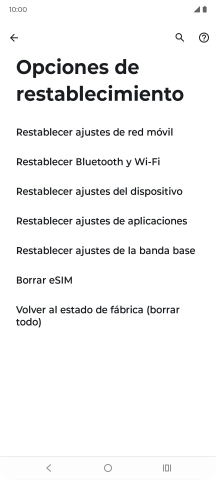 Pulsa Restablecer ajustes de red móvil. Pulsa Restablecer ajustes de red móvil.