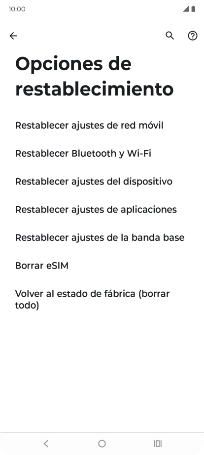 Pulsa Restablecer ajustes de red móvil. Pulsa Restablecer ajustes de red móvil.