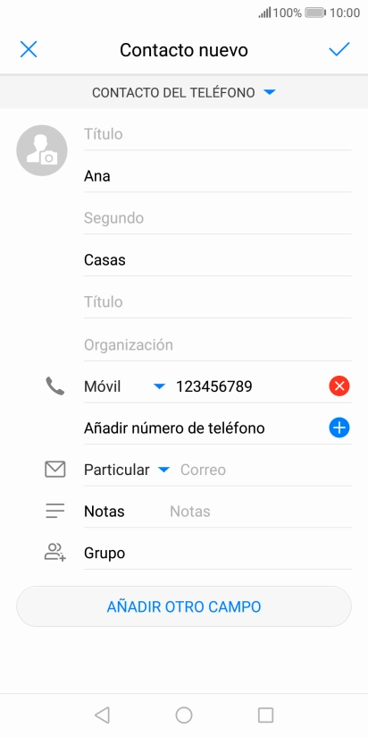 Pulsa el icono de guardar.