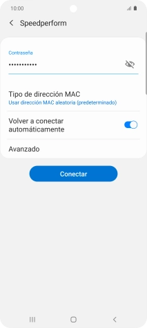 Introduce la contraseña de la red wifi y pulsa Conectar.