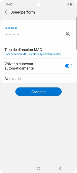 Introduce la contraseña de la red wifi y pulsa Conectar.