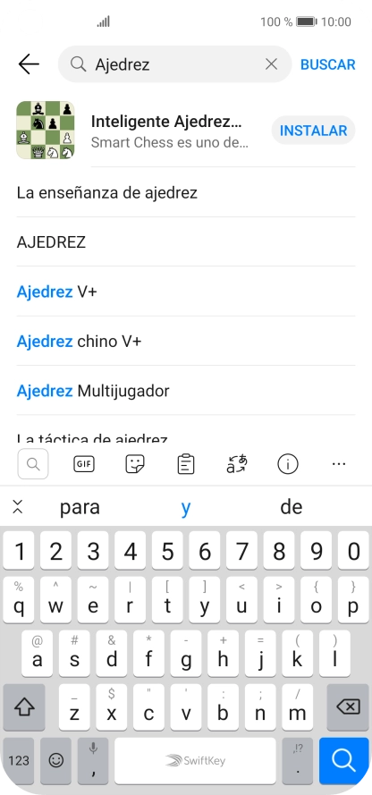Introduce el nombre del tema o de la app y pulsa el icono de búsqueda. Introduce el nombre del tema o de la app y pulsa el icono de búsqueda.