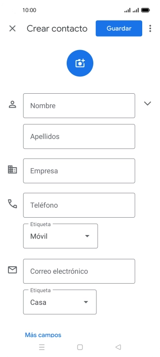 Pulsa Nombre e introduce el nombre deseado.