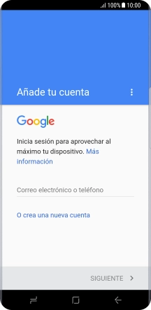 Si no tienes una cuenta de Google, pulsa O crea una nueva cuenta y sigue las indicaciones de la pantalla para ver cómo crear una cuenta nueva. Si no tienes una cuenta de Google, pulsa O crea una nueva cuenta y sigue las indicaciones de la pantalla para ver cómo crear una cuenta nueva.