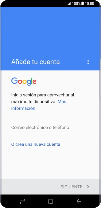 Si no tienes una cuenta de Google, pulsa O crea una nueva cuenta y sigue las indicaciones de la pantalla para ver cómo crear una cuenta nueva. Si no tienes una cuenta de Google, pulsa O crea una nueva cuenta y sigue las indicaciones de la pantalla para ver cómo crear una cuenta nueva.