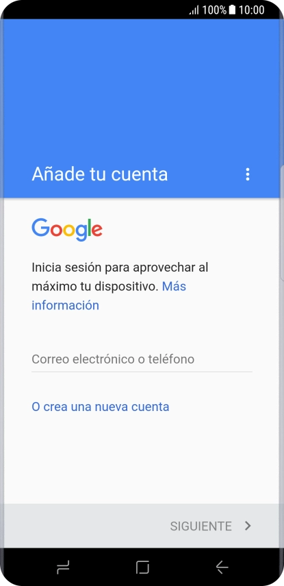 Si no tienes una cuenta de Google, pulsa O crea una nueva cuenta y sigue las indicaciones de la pantalla para ver cómo crear una cuenta nueva. Si no tienes una cuenta de Google, pulsa O crea una nueva cuenta y sigue las indicaciones de la pantalla para ver cómo crear una cuenta nueva.