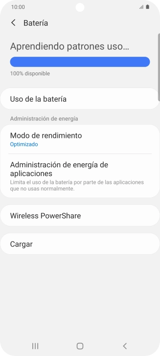 Pulsa Modo de rendimiento. Pulsa Modo de rendimiento.