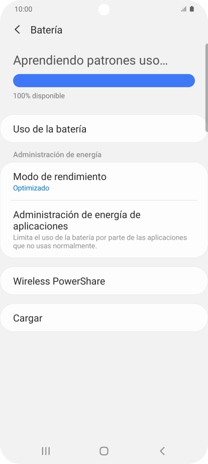 Pulsa Modo de rendimiento. Pulsa Modo de rendimiento.