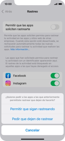 Si desactivas la función, pulsa el ajuste deseado. Si desactivas la función, pulsa el ajuste deseado.