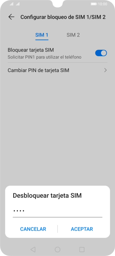 Introduce tu código PIN y pulsa ACEPTAR. Introduce tu código PIN y pulsa ACEPTAR.