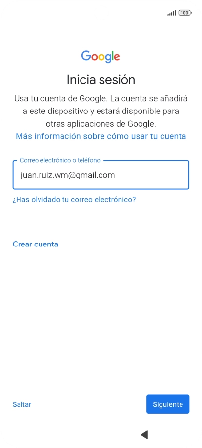Sigue las indicaciones de la pantalla para terminar la activación. Sigue las indicaciones de la pantalla para terminar la activación.