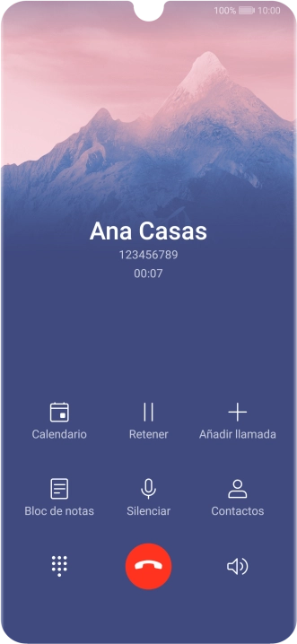 Pulsa el icono de finalizar llamada. Pulsa el icono de finalizar llamada.