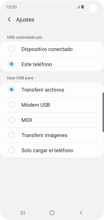 Pulsa Transferir archivos para activar la función. Pulsa Transferir archivos para activar la función.