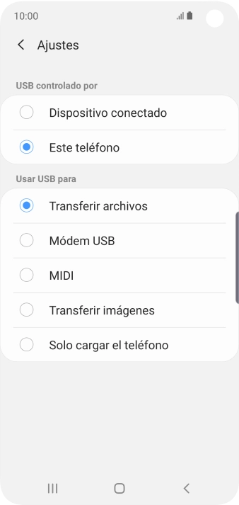 Pulsa Transferir archivos para activar la función. Pulsa Transferir archivos para activar la función.