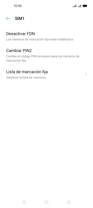 Pulsa Desactivar FDN. Pulsa Desactivar FDN.