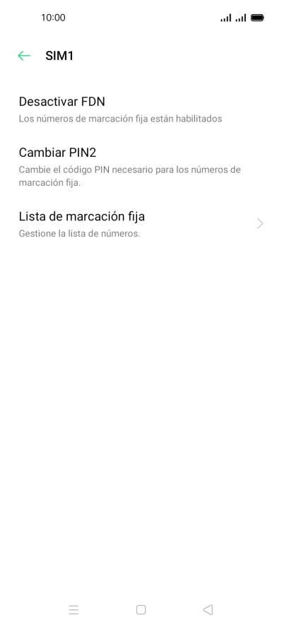 Pulsa Desactivar FDN. Pulsa Desactivar FDN.