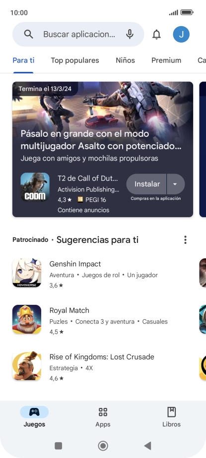 Pulsa el icono de perfil. Pulsa el icono de perfil.