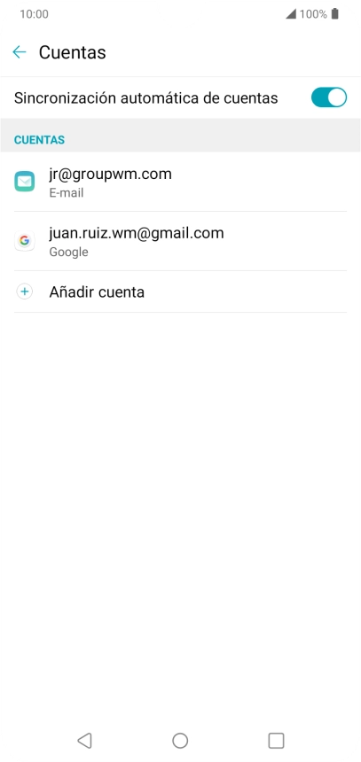 Pulsa la cuenta de correo electrónico deseada. Pulsa la cuenta de correo electrónico deseada.