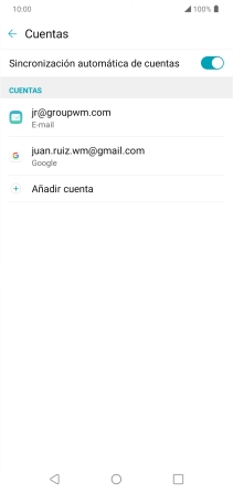 Pulsa la cuenta de correo electrónico deseada. Pulsa la cuenta de correo electrónico deseada.