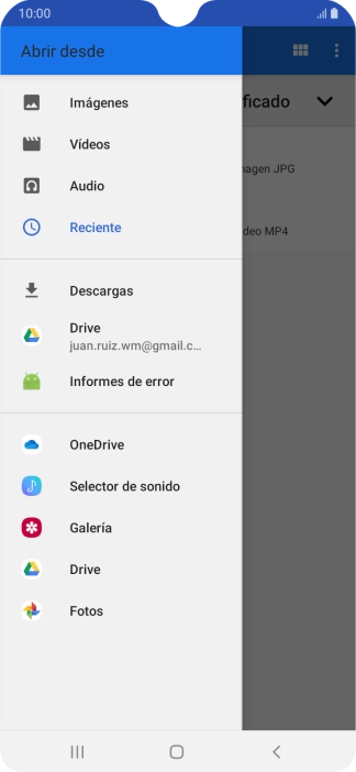 Pulsa Imágenes y desplázate a la carpeta deseada. Pulsa Imágenes y desplázate a la carpeta deseada.