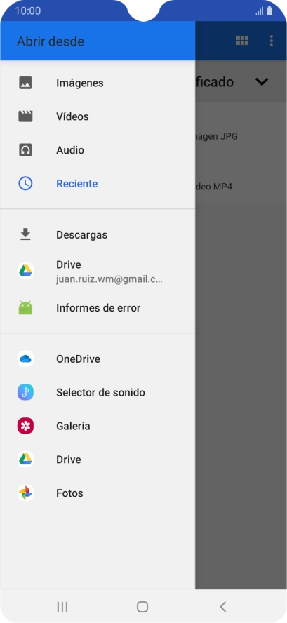 Pulsa Imágenes y desplázate a la carpeta deseada. Pulsa Imágenes y desplázate a la carpeta deseada.