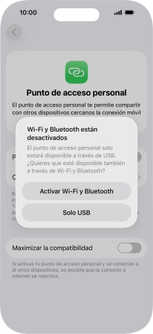 Si el wifi está desactivado, pulsa Activar Wi-Fi y Bluetooth.