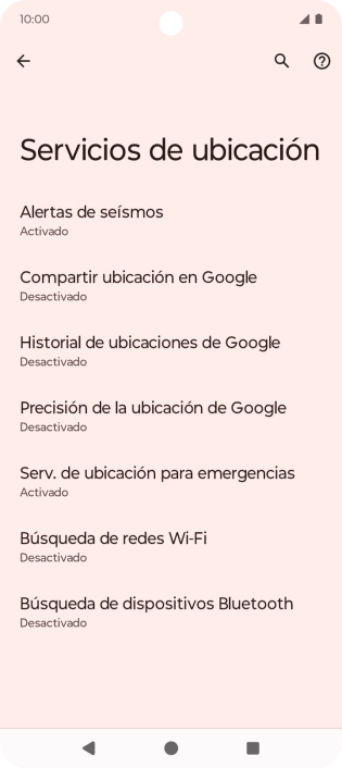 Pulsa Precisión de la ubicación de Google. Pulsa Precisión de la ubicación de Google.