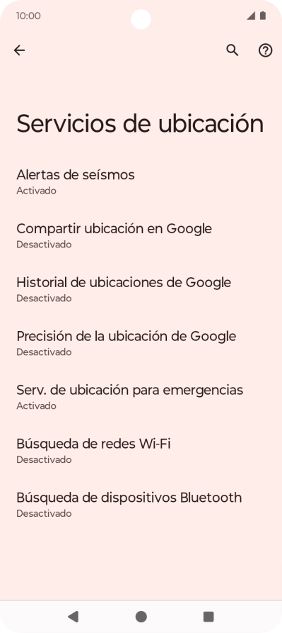 Pulsa Precisión de la ubicación de Google. Pulsa Precisión de la ubicación de Google.