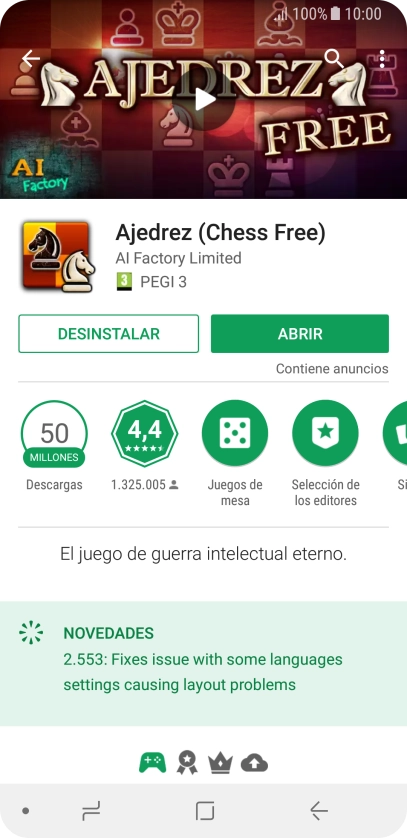 Pulsa DESINSTALAR.