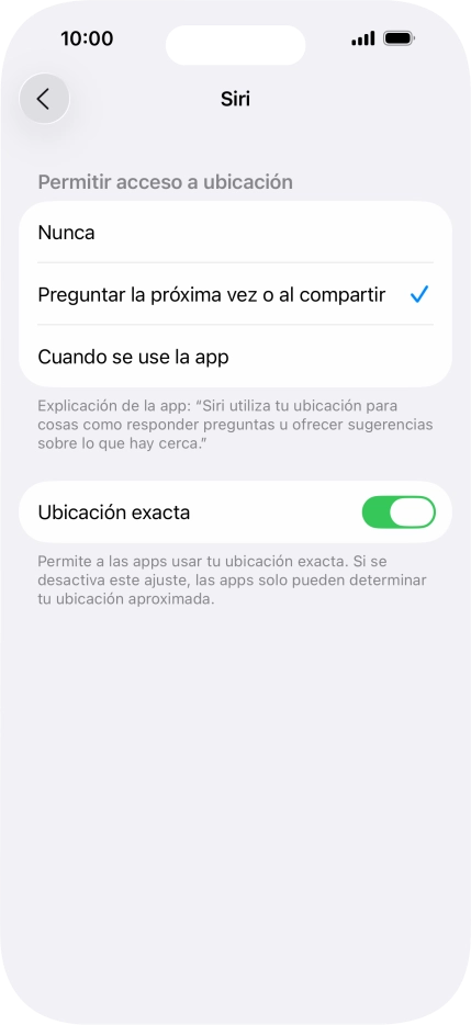 Pulsa el ajuste deseado para activar o desactivar la función. Pulsa el ajuste deseado para activar o desactivar la función.