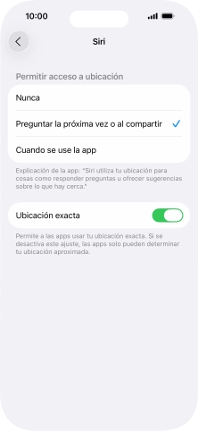 Pulsa el ajuste deseado para activar o desactivar la función. Pulsa el ajuste deseado para activar o desactivar la función.