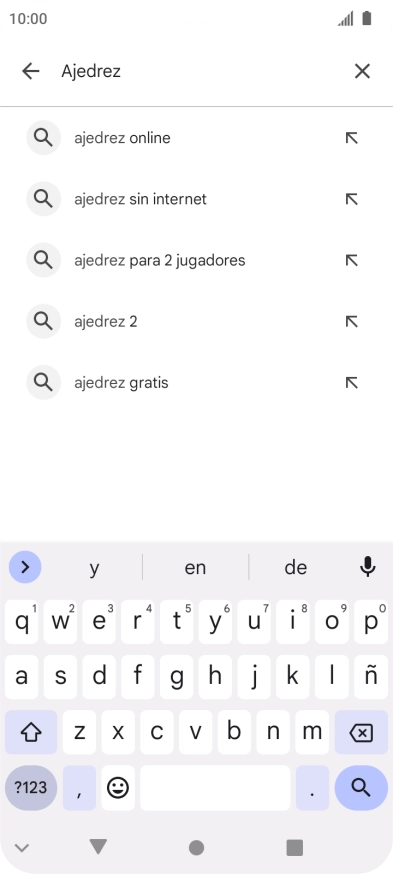 Introduce el nombre del tema o de la app y pulsa el icono de búsqueda. Introduce el nombre del tema o de la app y pulsa el icono de búsqueda.