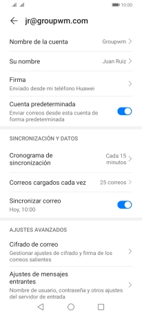 Pulsa Nombre de la cuenta. Pulsa Nombre de la cuenta.