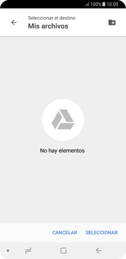 Si deseas crear una nueva carpeta, pulsa el icono de nueva carpeta y sigue las indicaciones de la pantalla para crearla. Si deseas crear una nueva carpeta, pulsa el icono de nueva carpeta y sigue las indicaciones de la pantalla para crearla.