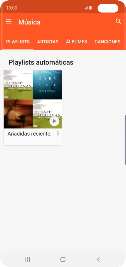 Pulsa una categoría y desplázate al archivo de música deseado. Pulsa una categoría y desplázate al archivo de música deseado.