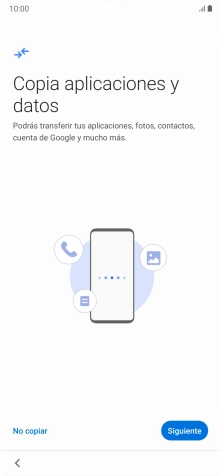Puedes transferir el contenido de otro teléfono cuando activas tu teléfono por primera vez y cuando lo has restablecido. Cuando aparezca en la pantalla del teléfono esta imagen, ya está listo para la transmisión del contenido del otro teléfono. Puedes transferir el contenido de otro teléfono cuando activas tu teléfono por primera vez y cuando lo has restablecido. Cuando aparezca en la pantalla del teléfono esta imagen, ya está listo para la transmisión del contenido del otro teléfono.