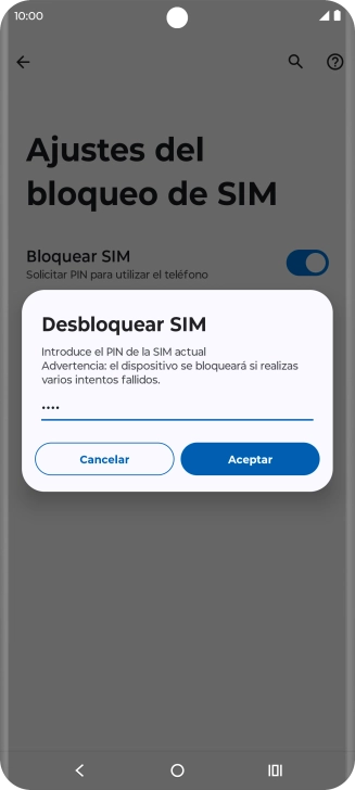 Introduce tu código PIN y pulsa Aceptar. Introduce tu código PIN y pulsa Aceptar.